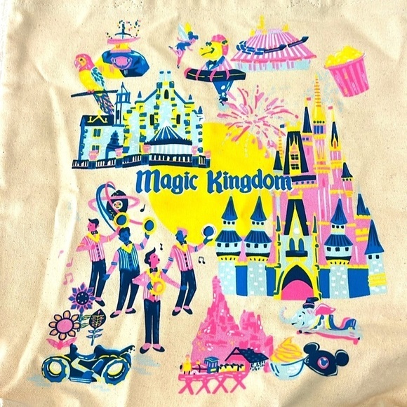 NWT Disney Parks Starbucks Magic Kingdom Discovery Series Canvas Tote WDW - Picture 7 of 17